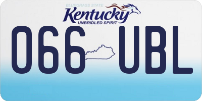 KY license plate 066UBL