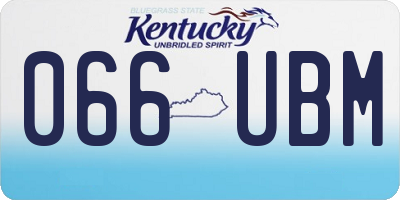 KY license plate 066UBM