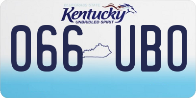KY license plate 066UBO
