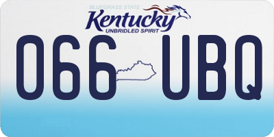 KY license plate 066UBQ