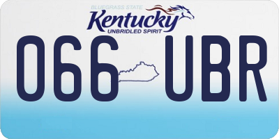 KY license plate 066UBR