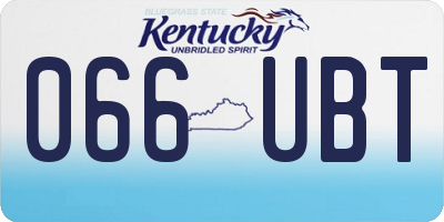 KY license plate 066UBT