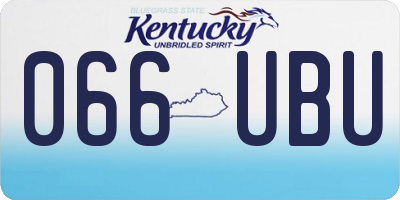 KY license plate 066UBU