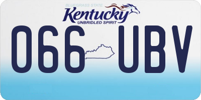 KY license plate 066UBV