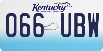 KY license plate 066UBW