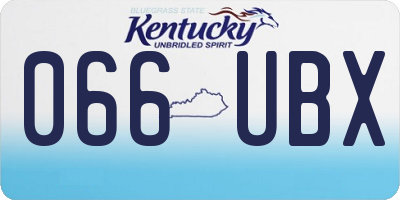 KY license plate 066UBX