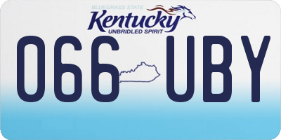 KY license plate 066UBY