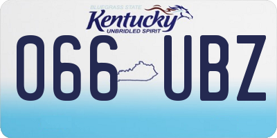 KY license plate 066UBZ
