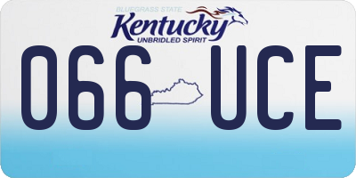 KY license plate 066UCE