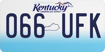 KY license plate 066UFK