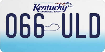 KY license plate 066ULD