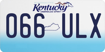 KY license plate 066ULX