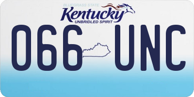 KY license plate 066UNC