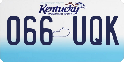 KY license plate 066UQK