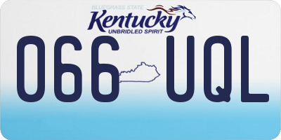 KY license plate 066UQL