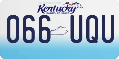 KY license plate 066UQU