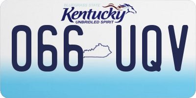 KY license plate 066UQV