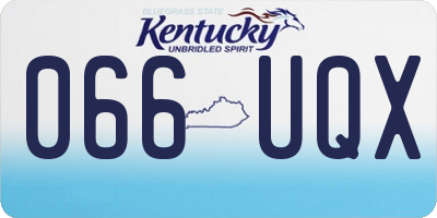 KY license plate 066UQX