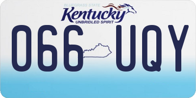 KY license plate 066UQY
