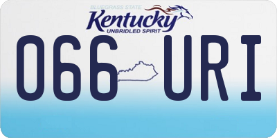 KY license plate 066URI