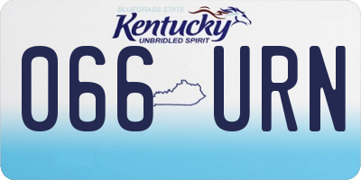 KY license plate 066URN