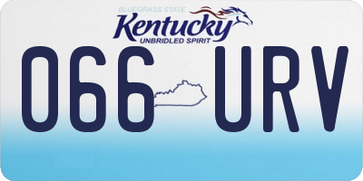 KY license plate 066URV