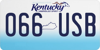 KY license plate 066USB