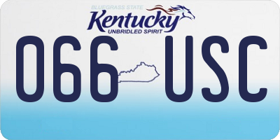 KY license plate 066USC
