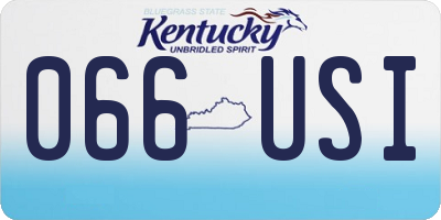 KY license plate 066USI