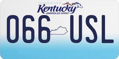 KY license plate 066USL