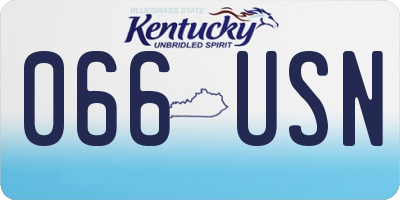 KY license plate 066USN