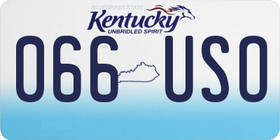 KY license plate 066USO