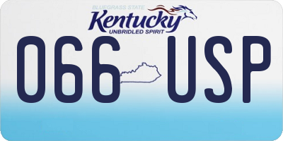 KY license plate 066USP