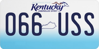 KY license plate 066USS