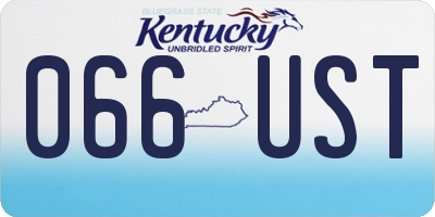 KY license plate 066UST