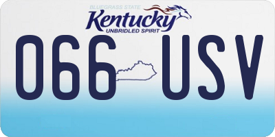 KY license plate 066USV