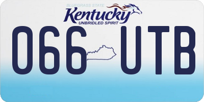 KY license plate 066UTB