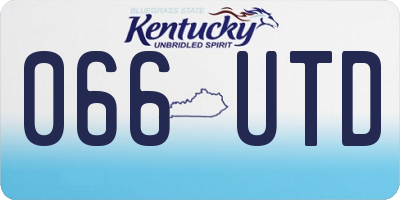 KY license plate 066UTD