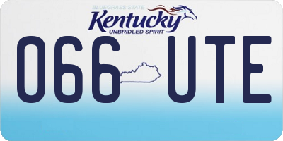 KY license plate 066UTE