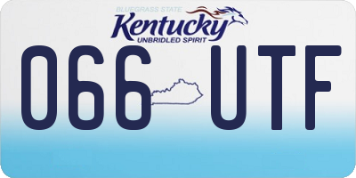 KY license plate 066UTF