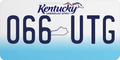 KY license plate 066UTG