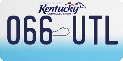 KY license plate 066UTL