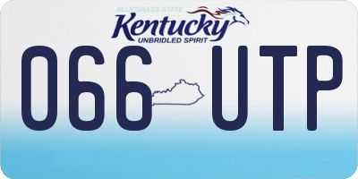 KY license plate 066UTP