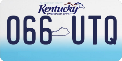 KY license plate 066UTQ