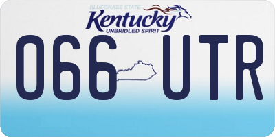 KY license plate 066UTR