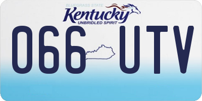 KY license plate 066UTV