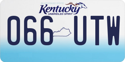 KY license plate 066UTW