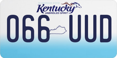 KY license plate 066UUD