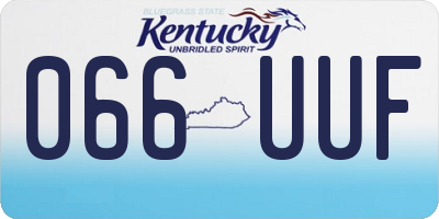 KY license plate 066UUF