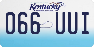KY license plate 066UUI